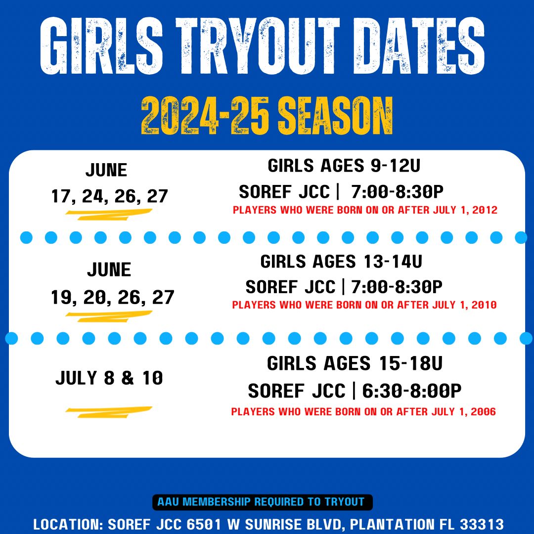 Girls Tryouts! 2024-2025 Season