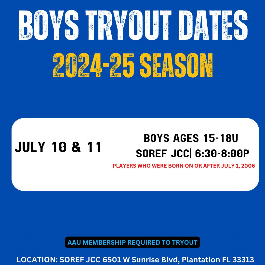 Boys Tryouts!  2024-2025 Season